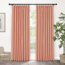 Cargar imagen en el visor de la galería, Macochico 100% Blackout Pinch Pleated Linen Curtains Thermal Window Treatments Sound Reducing Curtains for Bedroom Living Room Natural Grey Farmhouse Burlap Drapes with Tieback 52”Wx63”L 1 Panel