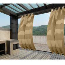 Load image into Gallery viewer, Macochico Outdoor Blackout Windproof Curtains Panels Grommet at Top and Bottom Waterproof Window Drapes for Patio Gazebo Garden Cabana Thermal Insulated Privacy Protection…