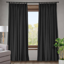 Load image into Gallery viewer, Macochico Pinch Pleat Curtains Room Darkening Linen Cotton Curtain Drapes for Living Room Bedroom Window Room Divider