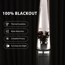 Cargar imagen en el visor de la galería, Macochico 100% Blackout Curtains for Bedroom 52”Wx84”L, Luxury Chenille Drapes, Thermal Window Treatments for Bedroom Living Room Baby Room, Fog Green Grommet Drapery with Tieback, 1 Panel
