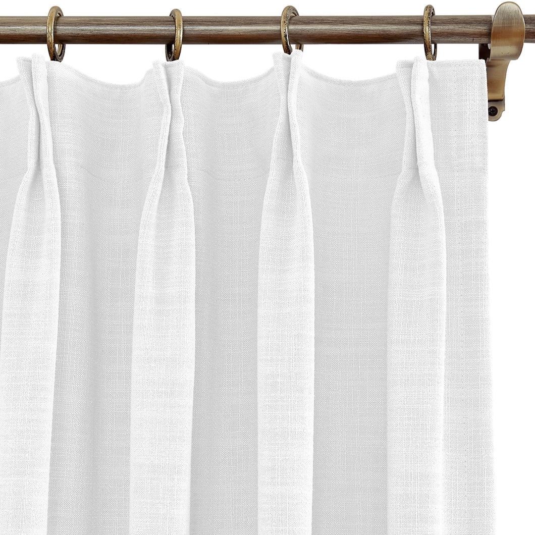 Macochico 52 W x 63 L Pinch Pleated Faux Linen Curtains Blackout Room Panel with for Bedroom, 1 Panel